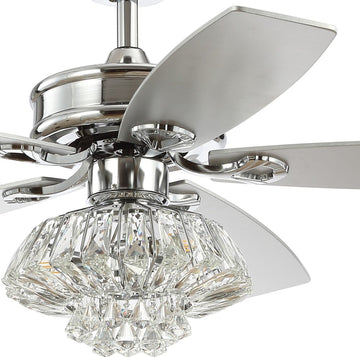 Kate 48" Glam Crystal Drum LED Ceiling Fan With Remote - JONATHAN Y